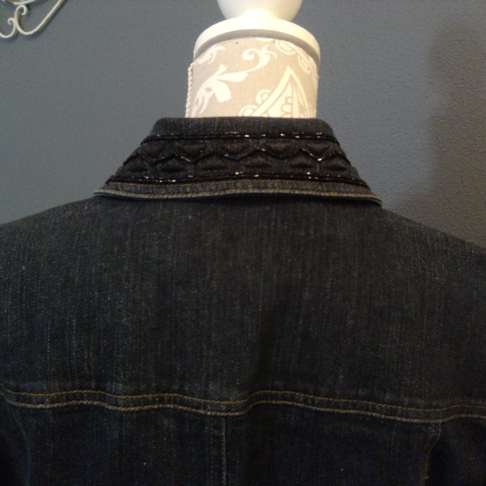 Beaded Stretch Denim - image 3